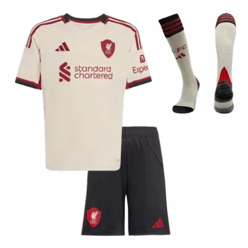 Liverpool Home Kids Soccer Jerseys Kit 2025/26 Liverpool Home Kids Soccer Jerseys Kit 2025/26