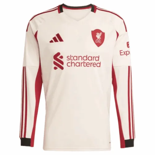 Liverpool Home Long Sleeve Soccer Jersey 2025/26 Liverpool Home Long Sleeve Soccer Jersey 2025/26