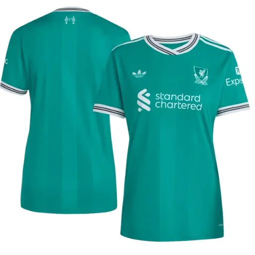 Camiseta de fútbol de primera equipación del Liverpool para mujer 2025/26