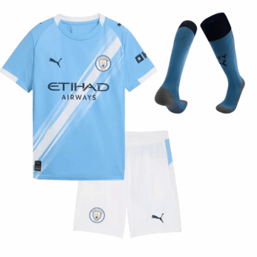 Manchester City Home Kids Soccer Jerseys Full Kit 2025/26 Manchester City Home Kids Soccer Jerseys Full Kit 2025/26