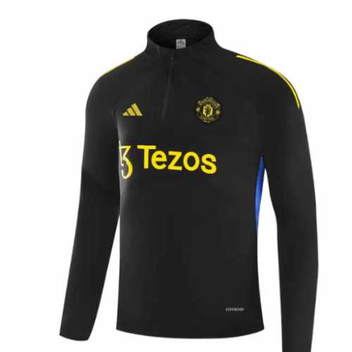Manchester United 1/4 Zip Tracksuit 2025/26 Black