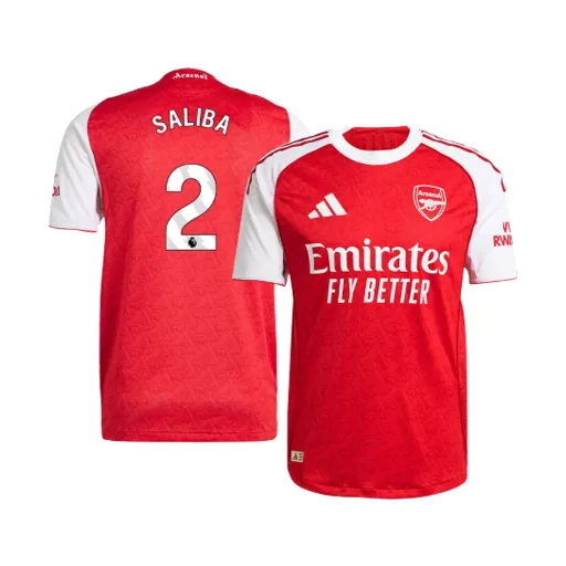 Arsenal Saliba 2 ユニフォーム　サイズL SALIBA #2 Arsenal Home Authentic Soccer Jersey 2025/26 - SoccerKit