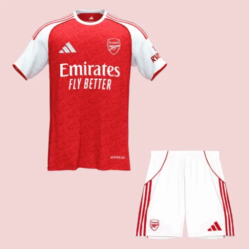 Kit de camisetas locales del Arsenal 2025/26-1