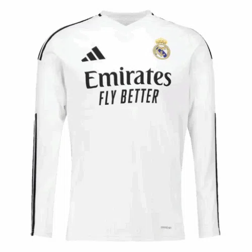 Real Madrid Home Long Sleeve Soccer Jersey 2024/25