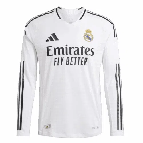 Maillot de football domicile authentique Real Madrid manches longues 2024/25