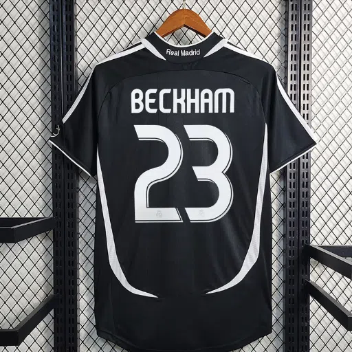 camiseta de fútbol negra del real madrid de david beckham-1