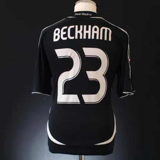 camiseta de fútbol negra del real madrid de david beckham-3