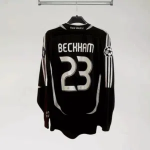 camiseta de fútbol de manga larga del Real Madrid de david beckham