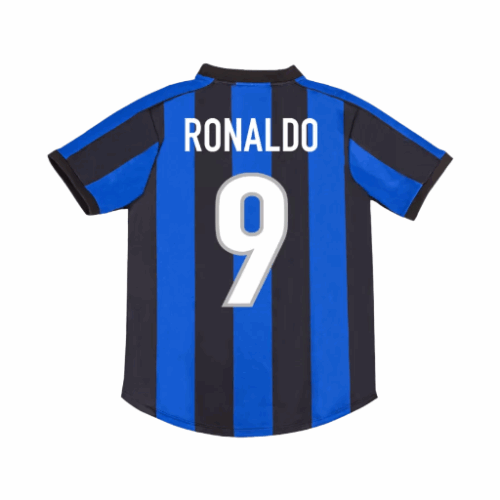 Vintage Soccer Jersey RONALDO #9 Inter Milan Home 1999/00