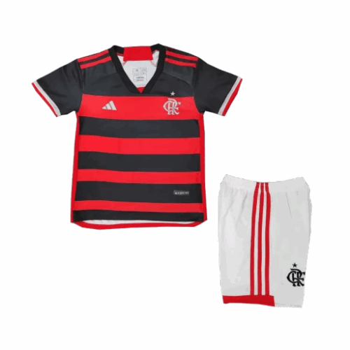 CR Flamengo Home Kids Soccer Jerseys Kit 2024/25