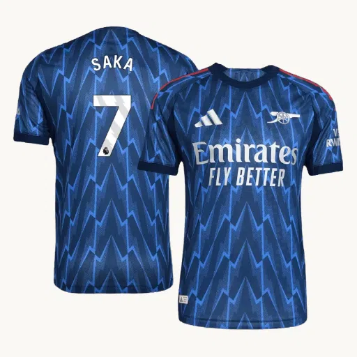 SAKA #7 Arsenal Away Authentic Soccer Jersey 2025/26 - SoccerKit