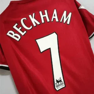 camiseta de fútbol de david beckham del manchester united 1999