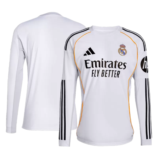 Real Madrid Home Long Sleeve Soccer Jersey 2025/26 -3