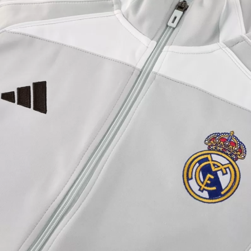 Real Madrid Home Jacket Tracksuit 2025/26 Gray-3