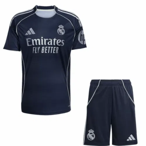 Equipación de camisetas de fútbol de segunda equipación del Real Madrid 2025/26