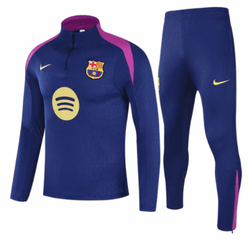 Barcelona 1/4 Zip Tracksuit 2025/26 Kids Navy Barcelona 1/4 Zip Tracksuit 2025/26 Kids Navy