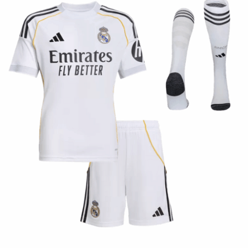 Real Madrid Home Kids Soccer Jerseys Full Kit 2025/26