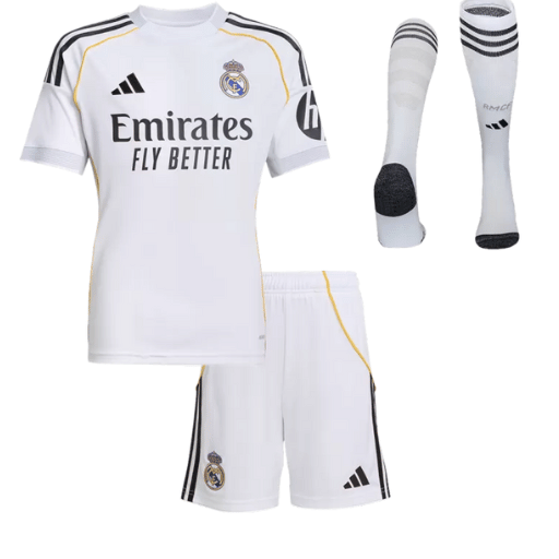 Real Madrid Home Kids Soccer Jerseys Full Kit 2025/26