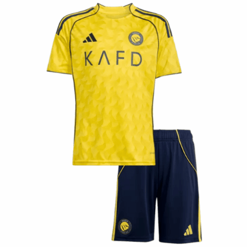 Al Nassr Home Kids Soccer Jerseys Kit 2025/26 Al Nassr Home Kids Soccer Jerseys Kit 2025/26