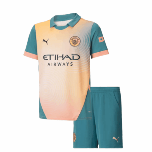 Manchester City Fourth Away Kids Soccer Jerseys Kit 2024/25- Definitely City (UCL) Manchester City Fourth Away Kids Soccer Jerseys Kit 2024/25- Definitely City (UCL)