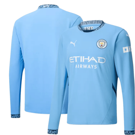 Manchester City Home Long Sleeve Soccer Jersey 2024/25