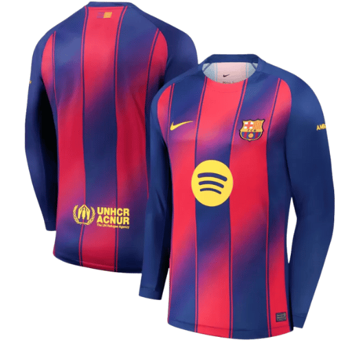 Barcelona Home Long Sleeve Soccer Jersey 2025/26