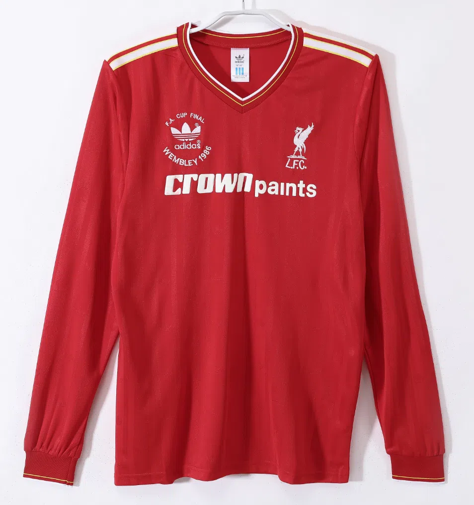 Parte delantera de la camiseta de fútbol del Liverpool de Kenny Dalglish de manga larga