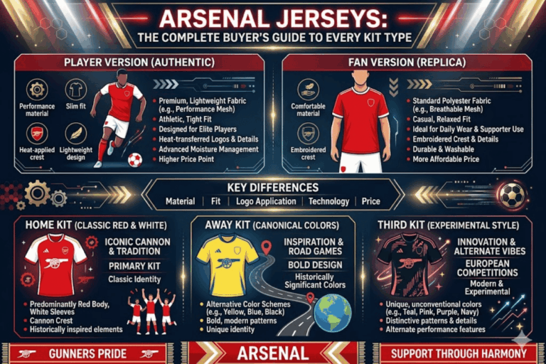 Arsenal Jerseys Complete Buyer's Guide to Every Kit Type