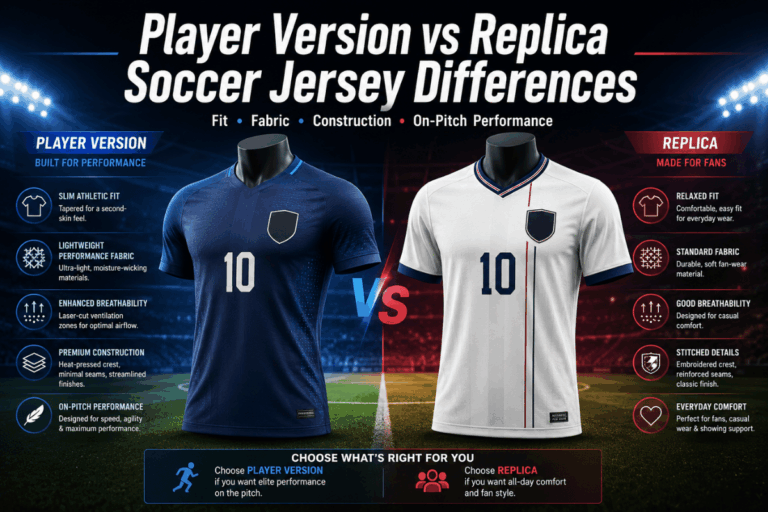 Player Version vs Replica Soccer Jersey Differences