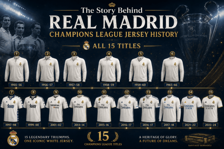 La historia detrás de la historia de la camiseta de la Liga de Campeones del Real Madrid Los 15 títulos