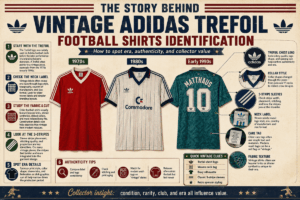 L'histoire derrière l'identification des maillots de football Adidas Trefoil vintage