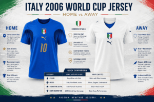 Italy 2006 World Cup Jersey Home vs Away