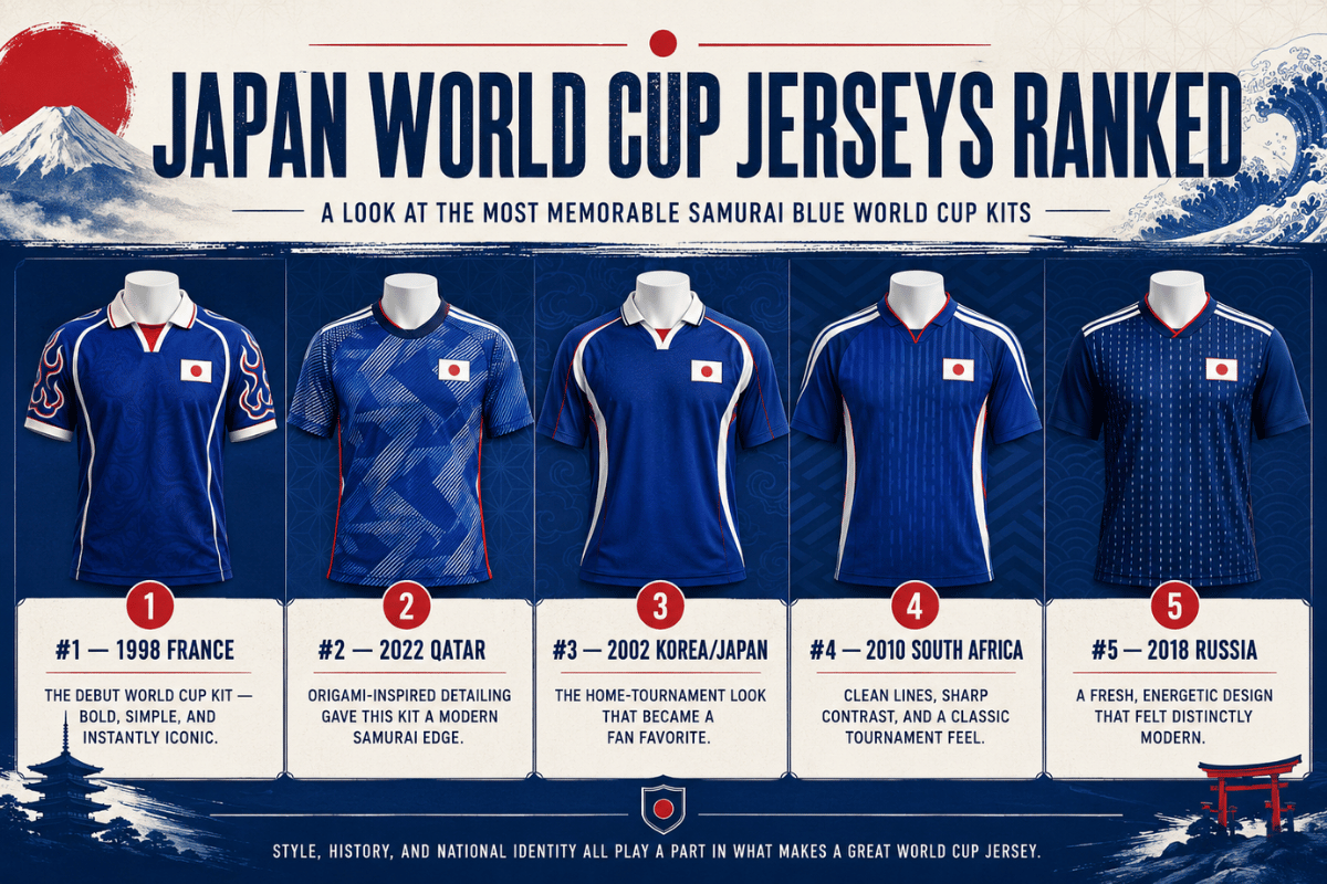 Maillots de la Coupe du monde du Japon classés