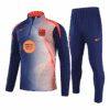 Barcelona 1 4 Zip Tracksuit 2025 26 Black Orange Front