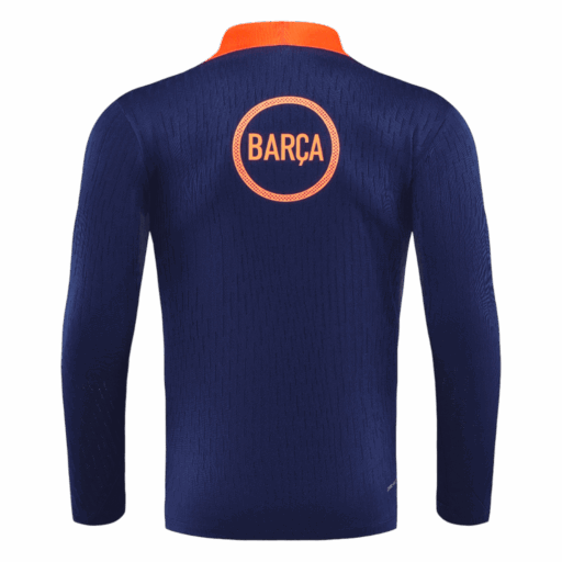 Barcelona 1 4 Zip Tracksuit 2025 26 Black Orange Right-Side
