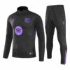 Barcelona 1 4 Zip Tracksuit 2025 26 Kids Black Front