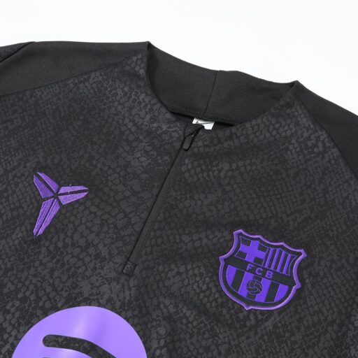 Barcelona 1 4 Zip Tracksuit 2025 26 Kids Black Sleeve-1
