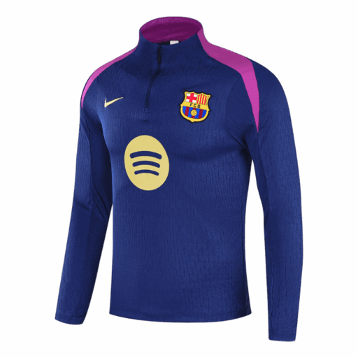 Barcelona 1 4 Zip Tracksuit 2025 26 Kids Navy Left-Side