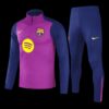 Barcelona 1 4 Zip Tracksuit 2025 26 Kids Purple Front