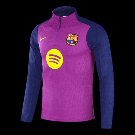 Barcelona 1 4 Zip Tracksuit 2025 26 Kids Purple Left-Side