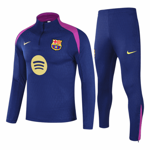 Barcelona 1 4 Zip Tracksuit 2025 26 Navy Front