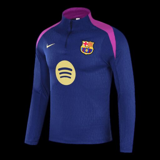 Barcelona 1 4 Zip Tracksuit 2025 26 Navy Left-Side