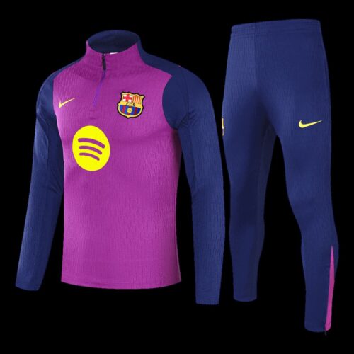 Barcelona 1 4 Zip Tracksuit 2025 26 Purple Front