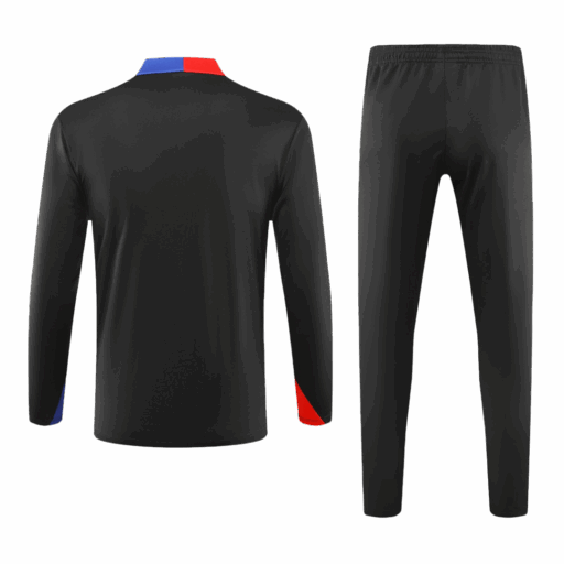 Barcelona 1 4 Zip Tracksuit Kids Black Back