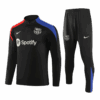 Barcelona 1 4 Zip Tracksuit Kids Black Front