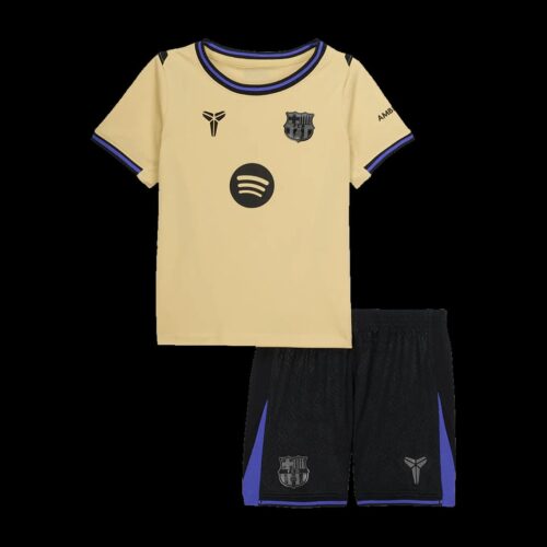 Barcelona Away Kids Soccer Jerseys Kit 2025 26 Front