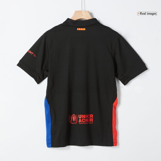 Barcelona Away Soccer Jersey Spotify Logo Without Text Collar-1