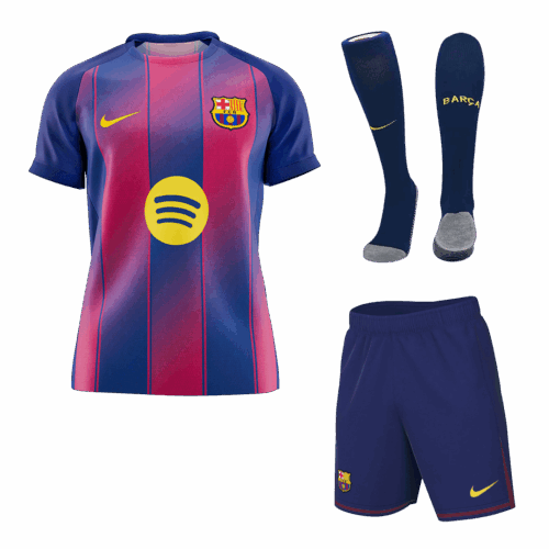 Barcelona Home Jerseys Full Kit 2025 26 Front