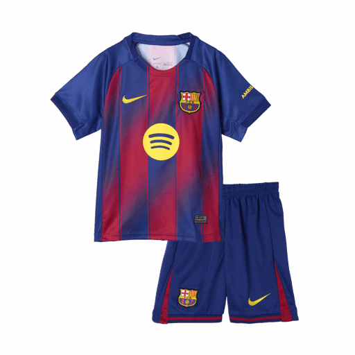 Kit Camisetas Fútbol Barcelona Inicio Infantil 2025 26 Lado Izquierdo