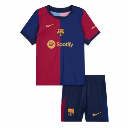 Barcelona Home Kids Soccer Jerseys Kit Front